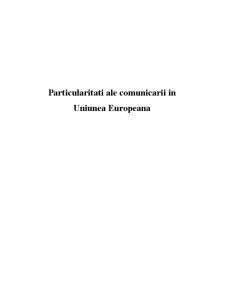 Particularități ale comunicării în Uniunea Europeană - Pagina 1