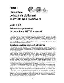 Arhitectura platformei de dezvoltare Net Framework - Pagina 1