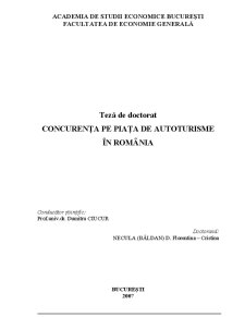 Concurența pe Piața de Autoturisme în România - Pagina 1