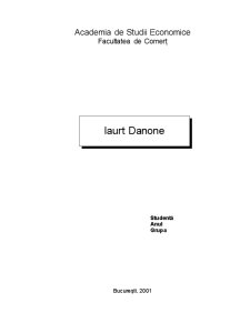 Iaurtul Danone - Căi Sigure de Succes pe Piață - Pagina 1