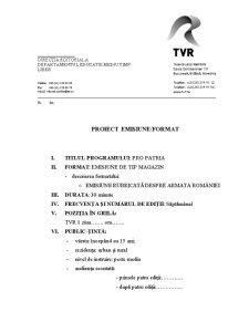 Proiect Emisiune Format TVR - Pagina 1