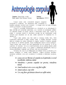 Antropologia Corpului - Pagina 1
