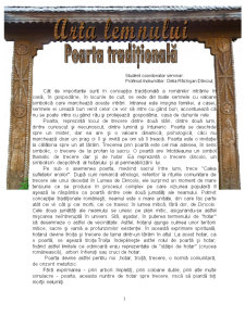 Poarta tradițională romanescă - funcție, simboluri - Pagina 1
