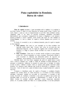 Piața capitalului în România - bursa de valori - Pagina 1
