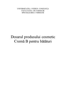 Dosarul produsului cosmetic - Crema B pentru bătături - Pagina 1