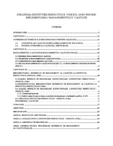 Strategia instituției prefectului - Județul Gorj privind implementarea managementului calității - Pagina 1