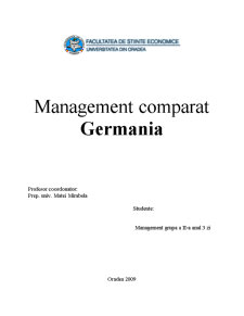 Management Comparat - Germania - Pagina 1