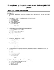 Teste Grilă Kinetoprofilaxie - Pagina 1