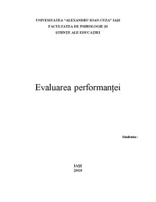 Evaluarea Performanței - Pagina 1