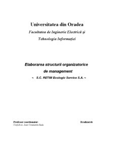 Elaborarea Structurii Organizatorice de Management - Pagina 1