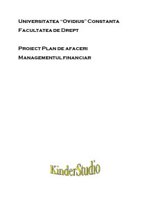 Plan de afaceri - Kinderstudio - Grădinița pentru cei mici - Pagina 1