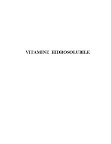 Vitamine Hidrosolubile - Pagina 1