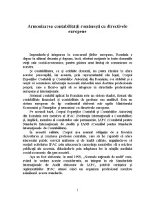 Armonizarea Contabilității Românești cu Directivele Europene - Pagina 1