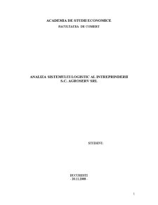 Analiza Sistemului Logistic la Agroserv - Pagina 1