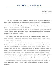 Recenzie Pledoarii Imposibile - Walter Block - Pagina 1