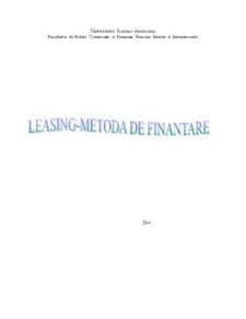 Leasing - Metoda de Finantare - Pagina 1