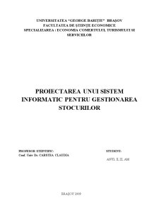 Proiectarea unui Sistem Informatic pentru Gestionarea Stocurilor - Pagina 1