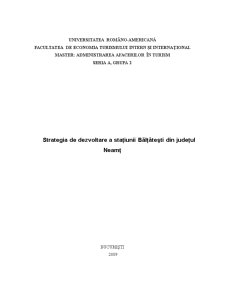 Strategia de Dezvoltare a Stațiunii Bălțătești din Județul Neamț - Pagina 1