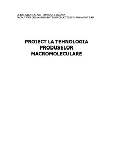 Studiu asupra sintezei și prelucrării polimetacrilatului de metil - Pagina 1