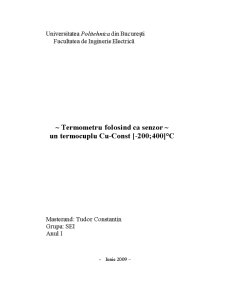Termometru folosind ca Senzor un Termocuplu - Pagina 1