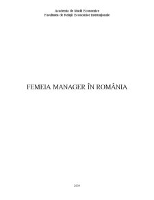 Femeia Manager în România - Pagina 1