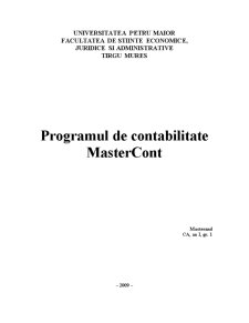 Descrierea Programului de Contabilitate - Mastercont - Pagina 1
