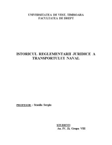 Istoricul reglementării juridice a transportului naval - Pagina 1