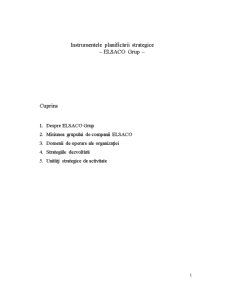 Instrumentele planificării strategice - Elsaco - Pagina 1