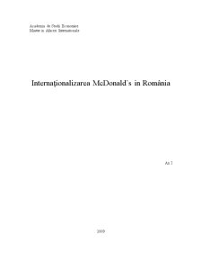 Internaționalizarea McDonald's în România - Pagina 1