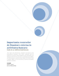 Importanța resurselor de finanțare externă în activitatea bancară - studiu de caz - Raiffeisen Bank România - Pagina 1