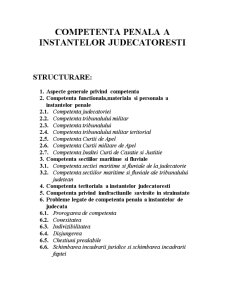 Competența penală a instanțelor judecătorești - Pagina 1