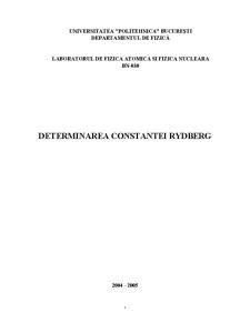 Determinarea constantei Rydberg - Pagina 1