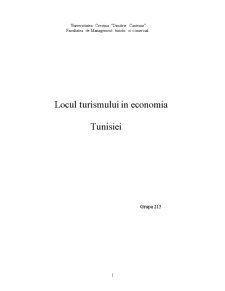 Locul Turismului în Economia Tunisiei - Pagina 1