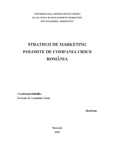 Strategii de Marketing Folosite de Compania Ursus România - Pagina 3