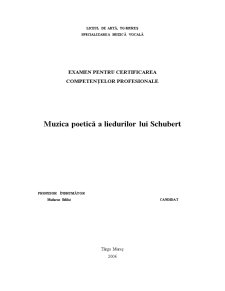 Muzica Poetică a Liedurilor lui Schubert - Pagina 1