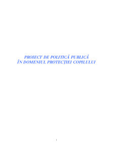 Politică Publică în Domeniul Protecției Copilului - Pagina 1