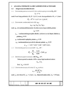 Alegerea motorului electric și calculul cinematic al mecanismului de acționare al malaxorului - Pagina 4