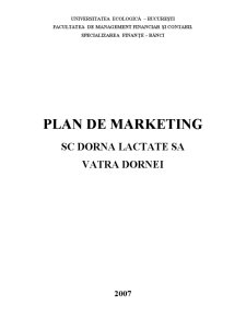 Plan de marketing - SC Dorna Lactate SA Vatra Dornei - Pagina 1
