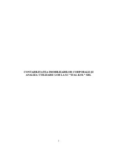 Contabilitatea Imobilizarilor Corporale și Analiza Utilizarii Lor la SC ital-kol SRL - Pagina 1