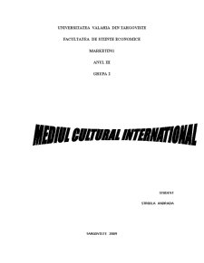 Mediul cultural internațional - Pagina 1