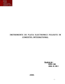 Instrumente de plată electronice folosite în comerțul internațional - Pagina 1