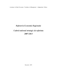 Cadrul național strategic de referință 2007-2013 - Pagina 1