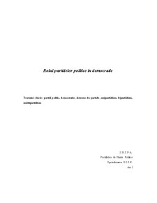 Rolul partidelor politice în democrație - Pagina 1