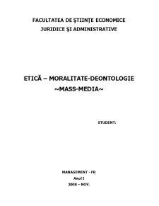 Etică - moralitate - deontologie - Pagina 1
