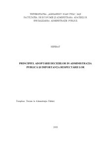 Principiul Adoptării Deciziilor în Administrația Publică - Pagina 1