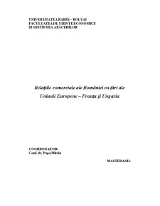 Comerțul României cu țările Uniunii Europene - Pagina 1