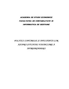 Politici contabile și influența lor asupra situației financiare a întreprinderii - Pagina 1