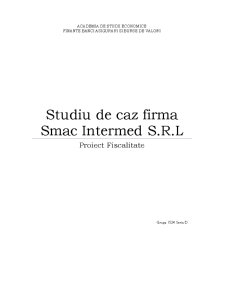 Studiu de caz firma SMAC Intermed SRL - Pagina 1