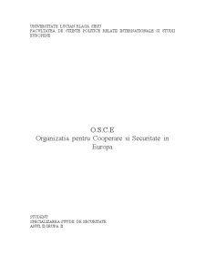 OSCE - organizația pentru cooperare și securitate în Europa - Pagina 1