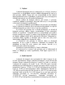 Disciplina - Dreptul Transporturilor - sinteză - contractul de transport - Pagina 2